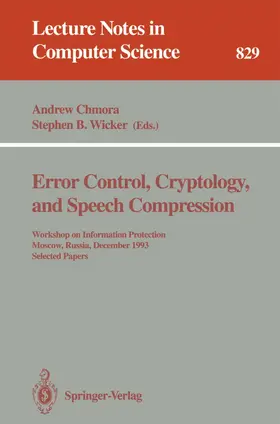 Wicker / Chmora |  Error Control, Cryptology, and Speech Compression | Buch |  Sack Fachmedien