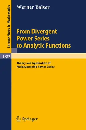 Balser |  From Divergent Power Series to Analytic Functions | Buch |  Sack Fachmedien