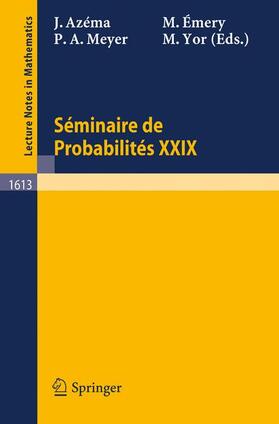 Azema / Yor / Emery | Seminaire de Probabilites XXIX | Buch | 978-3-540-60219-4 | sack.de