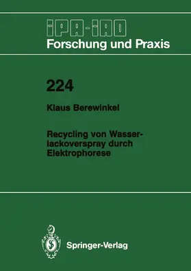 Berewinkel | Recycling von Wasserlackoverspray durch Elektrophorese | Buch | 978-3-540-60519-5 | www.sack.de