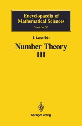 Lang |  Number Theory III | Buch |  Sack Fachmedien