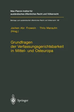 Marauhn / Frowein |  Grundfragen der Verfassungsgerichtsbarkeit in Mittel- und Osteuropa | Buch |  Sack Fachmedien
