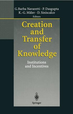 Barba Navaretti / Dasgupta / Mäler |  Creation and Transfer of Knowledge | Buch |  Sack Fachmedien