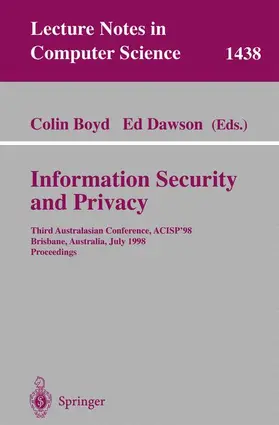 Dawson / Boyd |  Information Security and Privacy | Buch |  Sack Fachmedien