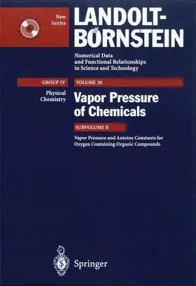  Vapor Pressure and Antoine Constants for Oxygen Containing Organic Compounds | Buch |  Sack Fachmedien