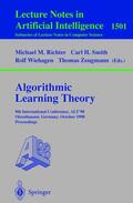 Richter / Zeugmann / Smith |  Algorithmic Learning Theory | Buch |  Sack Fachmedien