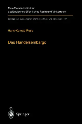 Ress |  Das Handelsembargo | Buch |  Sack Fachmedien