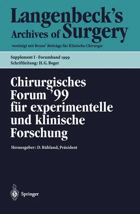 Rühland / Rothmund / Hartel |  Chirurgisches Forum '99 für experimentelle und klinische Forschung | Buch |  Sack Fachmedien