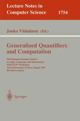 Väänänen |  Generalized Quantifiers and Computation | Buch |  Sack Fachmedien