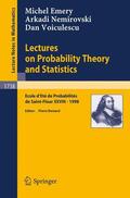 Emery / Voiculescu / Nemirovski |  Lectures on Probability Theory and Statistics | Buch |  Sack Fachmedien
