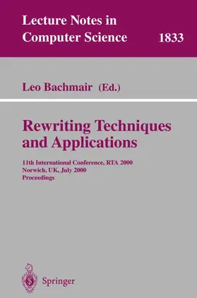 Bachmair |  Rewriting Techniques and Applications | Buch |  Sack Fachmedien