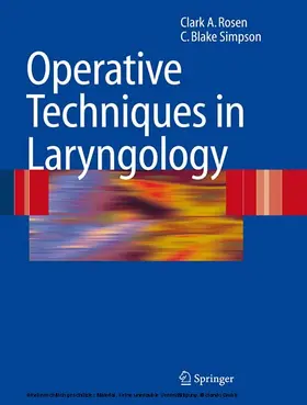 Rosen / Simpson |  Operative Techniques in Laryngology | eBook | Sack Fachmedien