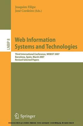 Filipe / Aalst / Cordeiro | Web Information Systems and Technologies | E-Book | sack.de