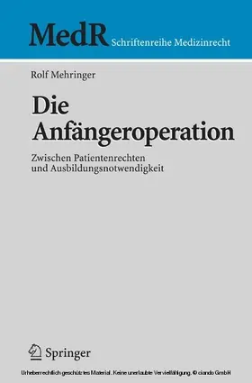 Mehringer | Die Anfängeroperation | E-Book | sack.de