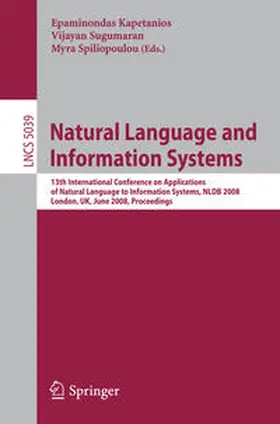 Kapetanios / Sugumaran / Spiliopoulou |  Natural Language and Information Systems | eBook | Sack Fachmedien