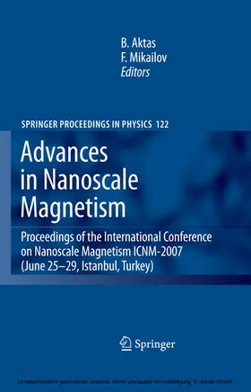 Aktas / Mikailov |  Advances in Nanoscale Magnetism | eBook | Sack Fachmedien
