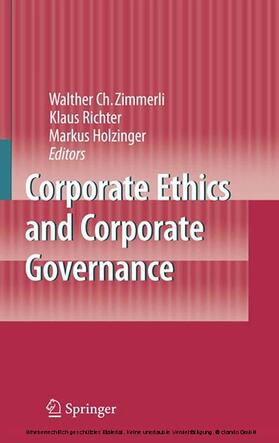 Zimmerli / Richter / Holzinger |  Corporate Ethics and Corporate Governance | eBook | Sack Fachmedien