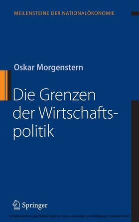 Morgenstern | Die Grenzen der Wirtschaftspolitik | E-Book | sack.de