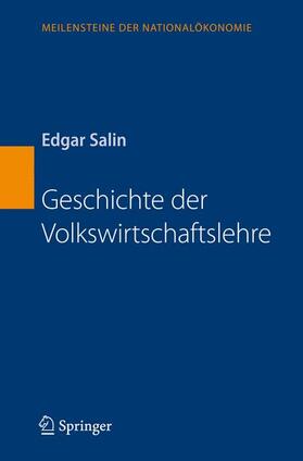 Salin | Geschichte der Volkswirtschaftslehre | Buch | 978-3-540-72259-5 | sack.de