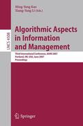 Kao / Li |  Algorithmic Aspecte in Information and Management | Buch |  Sack Fachmedien