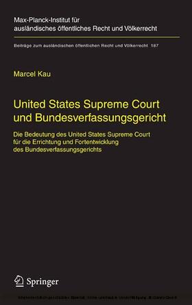 Kau | United States Supreme Court und Bundesverfassungsgericht | E-Book | sack.de