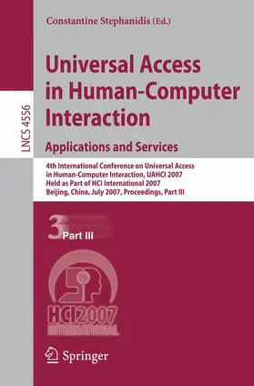 Stephanidis |  Universal Access in Human-Computer Interaction. Applications and Services | Buch |  Sack Fachmedien