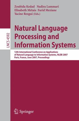 Kedad / Lammari / Metais |  Natural Language Processing and Information Systems | Buch |  Sack Fachmedien