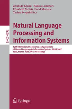 Kedad / Lammari / Métais | Natural Language Processing and Information Systems | E-Book | sack.de