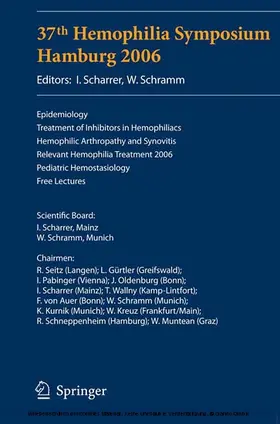 Scharrer / Schramm |  37th Hemophilia Symposium Hamburg 2006 | eBook | Sack Fachmedien