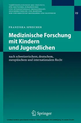 Sprecher | Medizinische Forschung mit Kindern und Jugendlichen | E-Book | www.sack.de