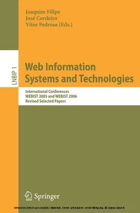 Filipe / Cordeiro / Pedrosa | Web Information Systems and Technologies | E-Book | sack.de