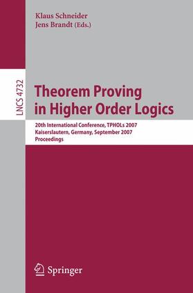 Schneider / Brandt |  Theorem Proving in Higher Order Logics | Buch |  Sack Fachmedien