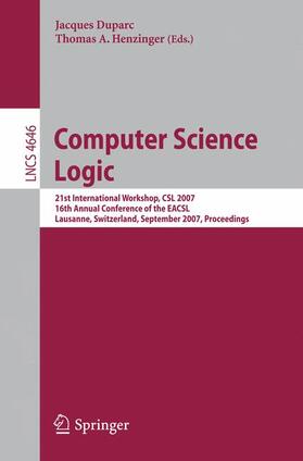 Henzinger / Duparc |  Computer Science Logic | Buch |  Sack Fachmedien
