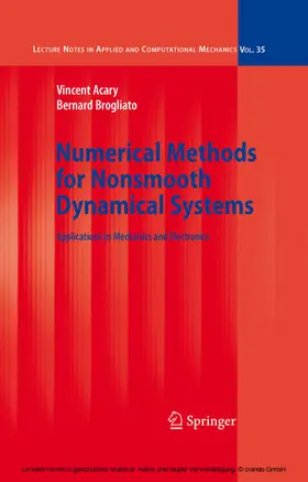 Acary / Brogliato |  Numerical Methods for Nonsmooth Dynamical Systems | eBook | Sack Fachmedien