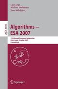 Arge / Welzl / Hoffmann |  Algorithms - ESA 2007 | Buch |  Sack Fachmedien