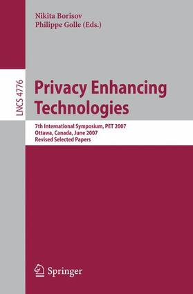 Golle / Borisov |  Privacy Enhancing Technologies | Buch |  Sack Fachmedien