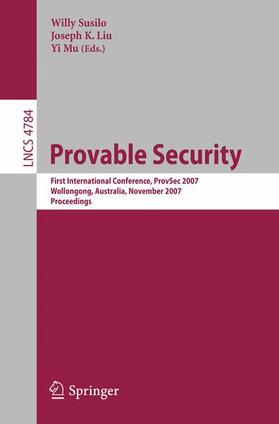 Susilo / Liu / Mu |  Provable Security | Buch |  Sack Fachmedien