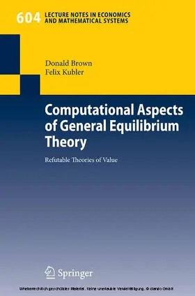 Brown / Kubler | Computational Aspects of General Equilibrium Theory | E-Book | sack.de