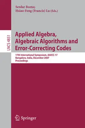Boztas / Lu | Applied Algebra, Algebraic Algorithms and Error-Correcting Codes | E-Book | sack.de