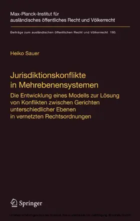 Sauer |  Jurisdiktionskonflikte in Mehrebenensystemen | eBook | Sack Fachmedien
