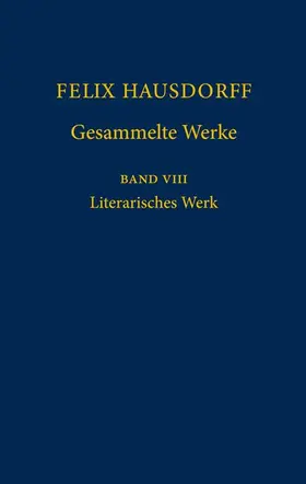 Vollhardt / Roth |  Felix Hausdorff - Gesammelte Werke Band 8 | Buch |  Sack Fachmedien