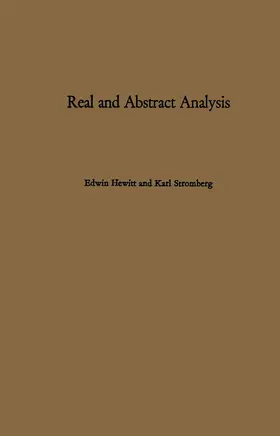 Stromberg / Hewitt |  Real and Abstract Analysis | Buch |  Sack Fachmedien