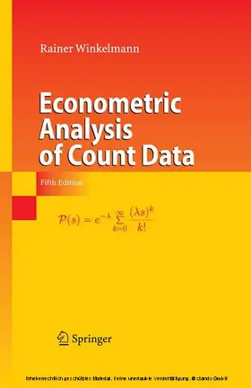 Winkelmann |  Econometric Analysis of Count Data | eBook | Sack Fachmedien
