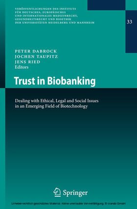 Dabrock / Taupitz / Ried | Trust in Biobanking | E-Book | sack.de
