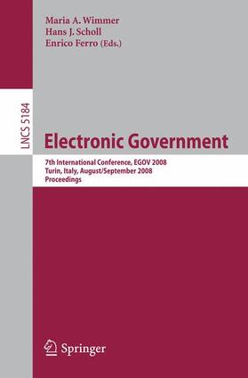 Wimmer / Scholl / Ferro | Electronic Government | Buch | 978-3-540-85203-2 | sack.de