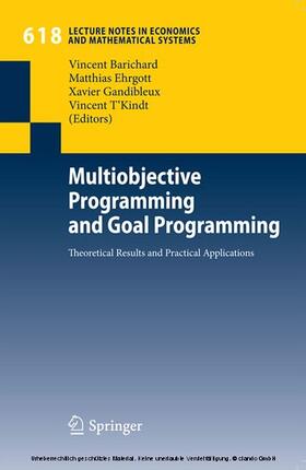 Barichard / Beckmann / Gandibleux | Multiobjective Programming and Goal Programming | E-Book | sack.de