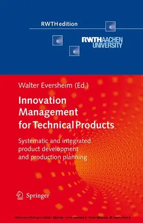 Eversheim / Aachen |  Innovation Management for Technical Products | eBook | Sack Fachmedien