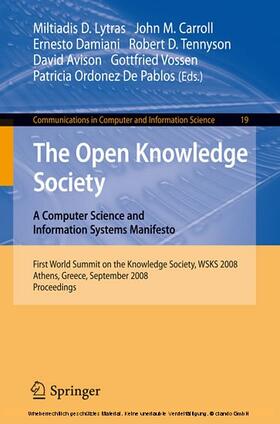 Lytras / Carroll / Damiani |  The Open Knowledge Society | eBook | Sack Fachmedien