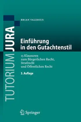 Valerius | Einführung in den Gutachtenstil | E-Book | sack.de