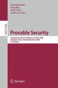 Baek / Lai / Bao |  Provable Security | Buch |  Sack Fachmedien